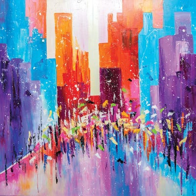 Street Crowd by KuptsovaArt framed canvas print