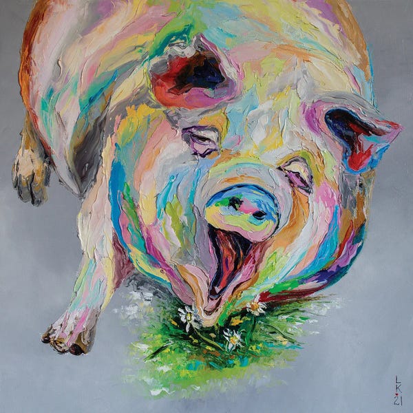 Pigs: Happy Pig by KuptsovaArt