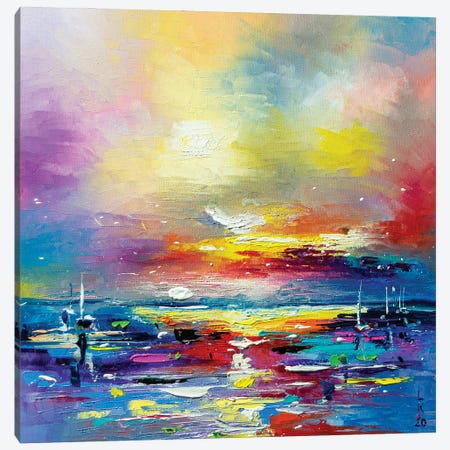 Sunset At Sea Canvas Print #KPV150} by KuptsovaArt Art Print