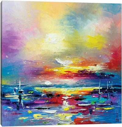 Sunset At Sea Canvas Art Print - KuptsovaArt