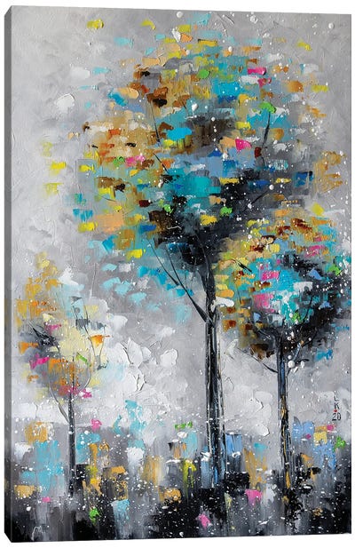 Three Trees Canvas Art Print - KuptsovaArt