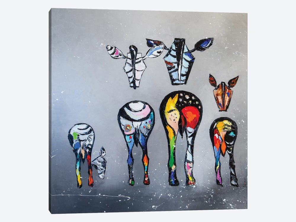 Zebras Family by KuptsovaArt 1-piece Canvas Art