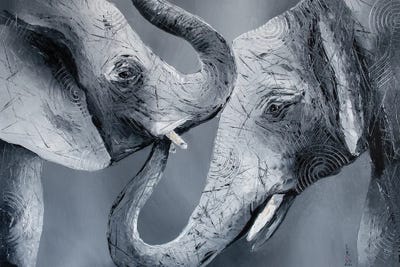 Gentle Elephants by KuptsovaArt canvas print