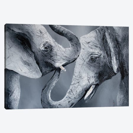 Gentle Elephants Canvas Print #KPV166} by KuptsovaArt Art Print