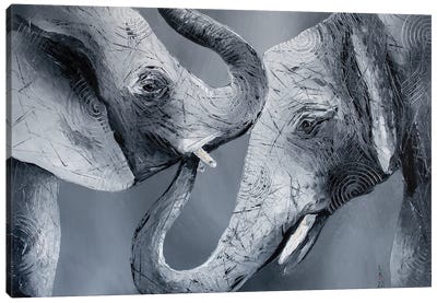Gentle Elephants Canvas Art Print