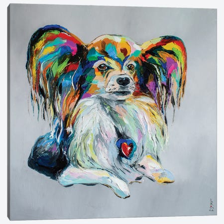 Papillon Dog Canvas Print #KPV167} by KuptsovaArt Canvas Art Print