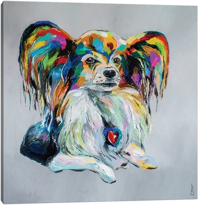 Papillon Dog Canvas Art Print