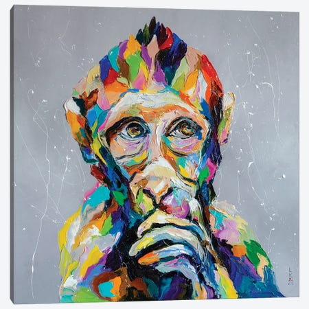 Thoughtful Monkey Canvas Print #KPV168} by KuptsovaArt Canvas Wall Art