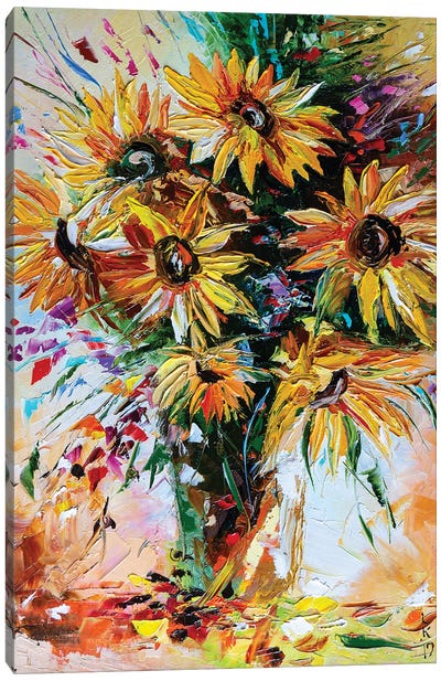Autumn Bouquet Canvas Art Print - Sunflower Art