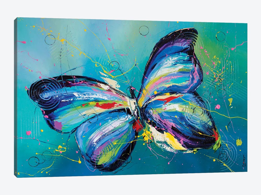 Butterfly In Blue by KuptsovaArt 1-piece Canvas Art