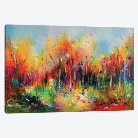 Sunny Fall Forest Canvas Print #KPV178} by KuptsovaArt Canvas Art Print