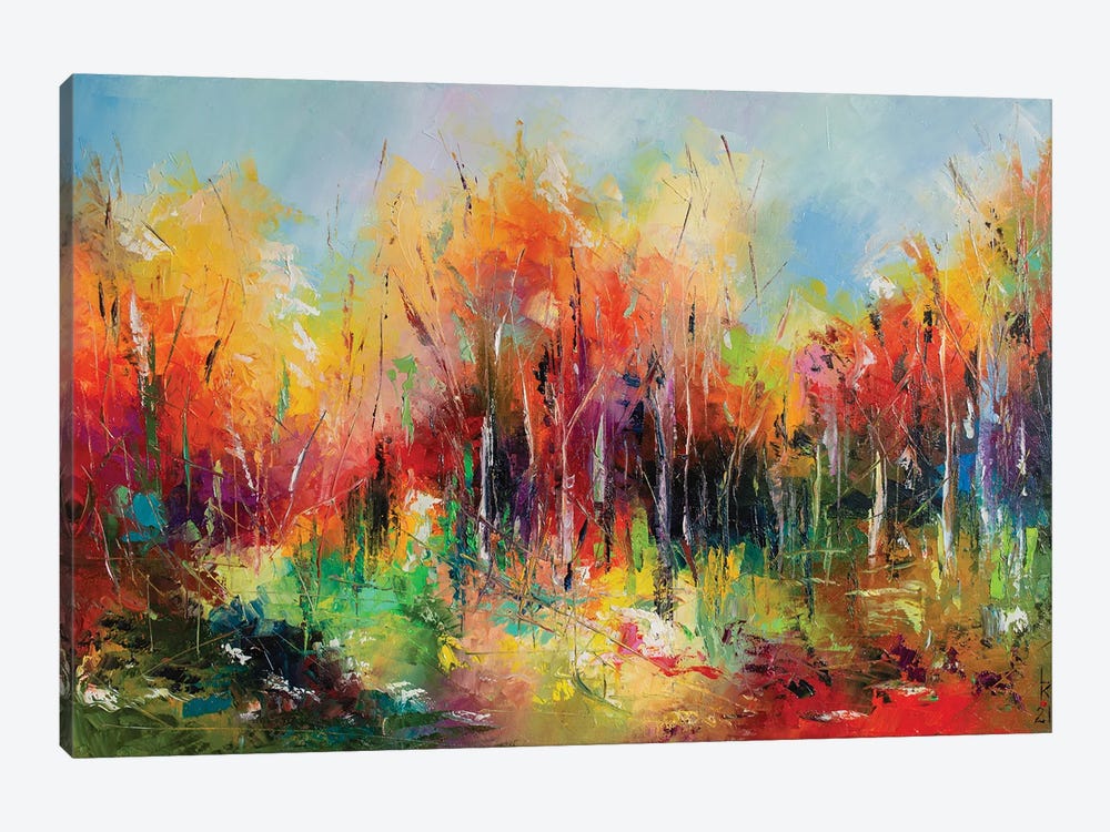 Sunny Fall Forest by KuptsovaArt 1-piece Canvas Art