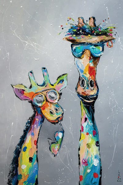 Giraffes: We Love Sunglasses by KuptsovaArt