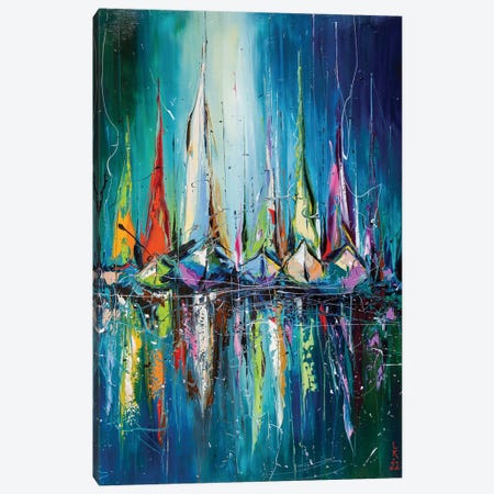 In The Night Harbor Canvas Print #KPV184} by KuptsovaArt Canvas Print