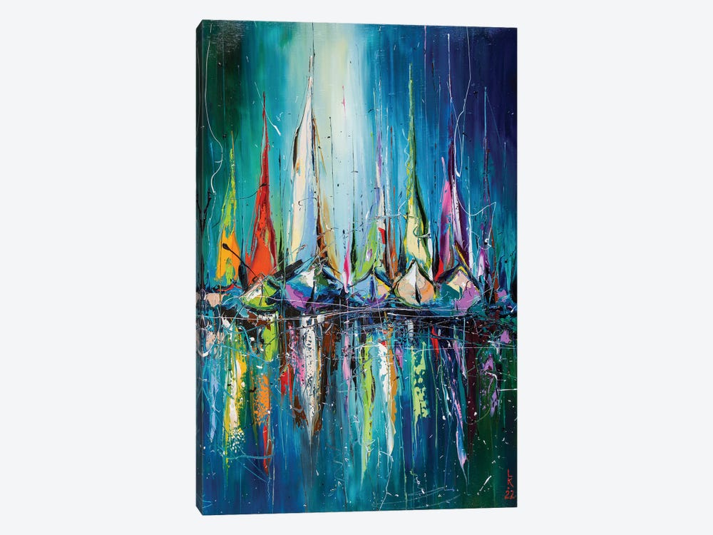 In The Night Harbor by KuptsovaArt 1-piece Canvas Art Print