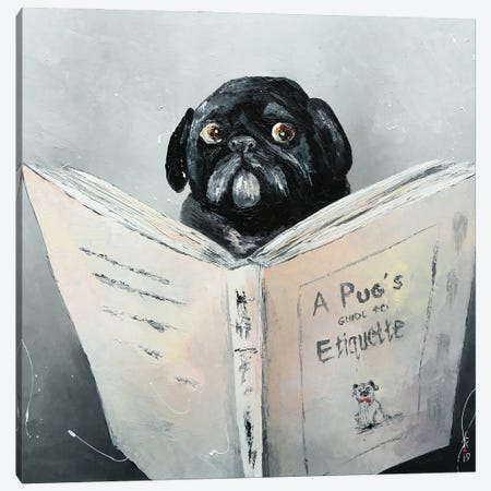 A Pug's Guide To Etiquette Canvas Print #KPV1} by KuptsovaArt Art Print