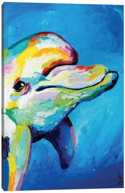 Dolphin Smile Canvas Art Print - KuptsovaArt