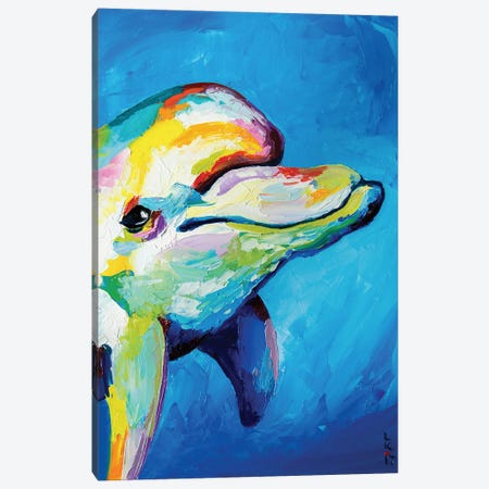 Dolphin Smile Canvas Print #KPV210} by KuptsovaArt Canvas Artwork