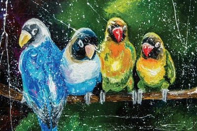 Company Of Parrots by KuptsovaArt canvas print