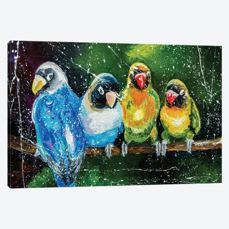 Company Of Parrots Canvas Print #KPV214} by KuptsovaArt Art Print