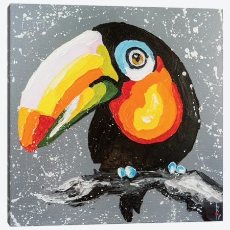 Funny Toucan Canvas Print #KPV224} by KuptsovaArt Canvas Art