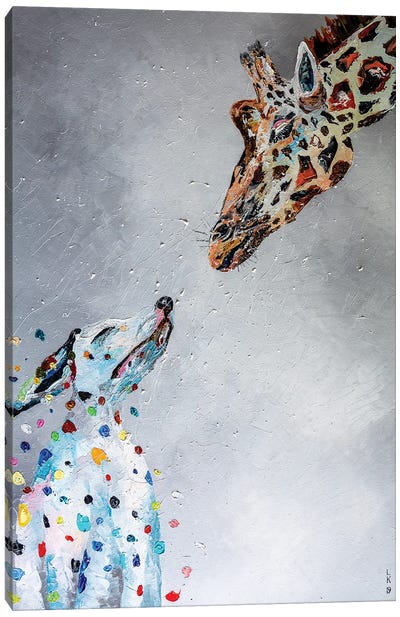 Blow Me Away II Canvas Art Print - Giraffe Art