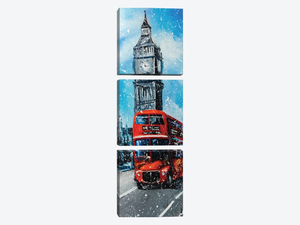 London Rain by KuptsovaArt 3-piece Canvas Print
