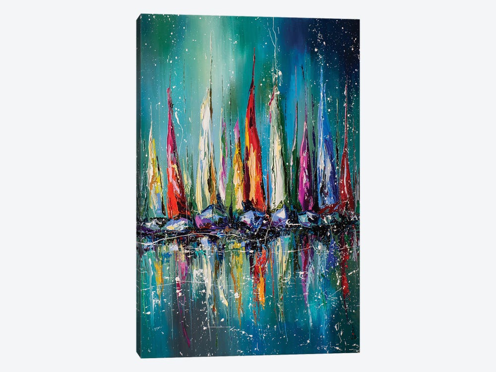 Boats In The Harbor by KuptsovaArt 1-piece Canvas Art