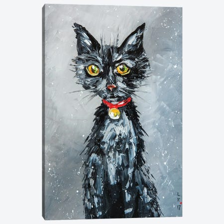 Hungry Cat Canvas Print #KPV260} by KuptsovaArt Art Print