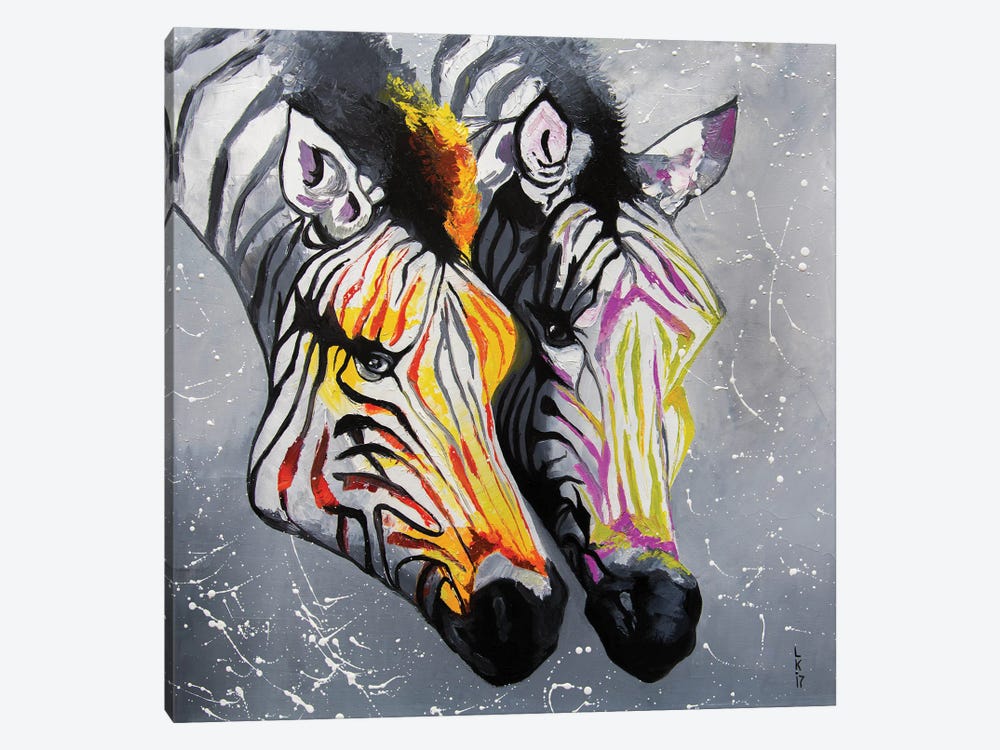 Zebras by KuptsovaArt 1-piece Canvas Art