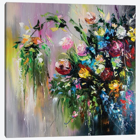 Bouquet Of Wild Flowers Canvas Print #KPV26} by KuptsovaArt Canvas Wall Art
