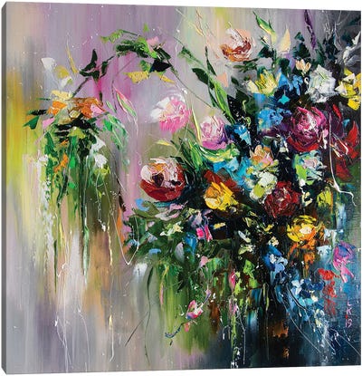 Bouquet Of Wild Flowers Canvas Art Print - KuptsovaArt