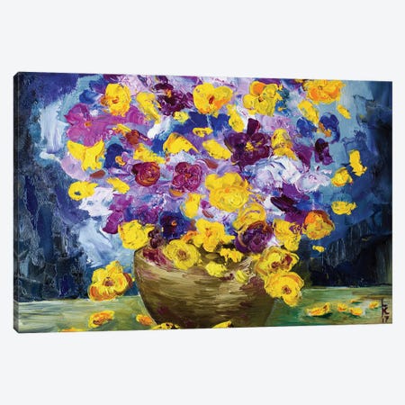 Violet And Yellow Flowers Canvas Print #KPV274} by KuptsovaArt Canvas Art Print
