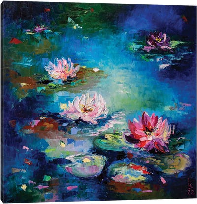 Piece Of Magic Pond Canvas Art Print - Water Lilies Collection