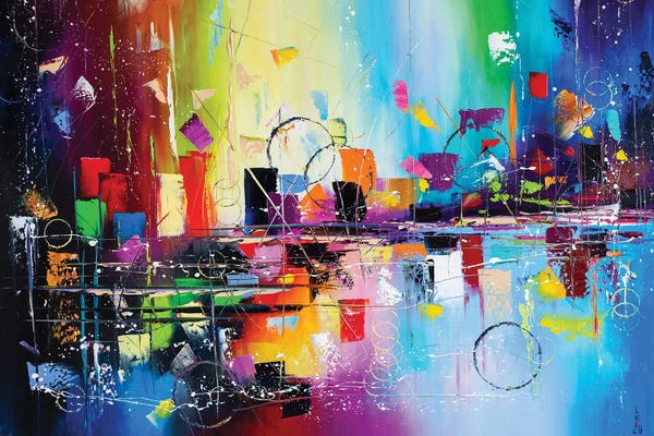 Colorful Abstracts: Bright Lake District by KuptsovaArt