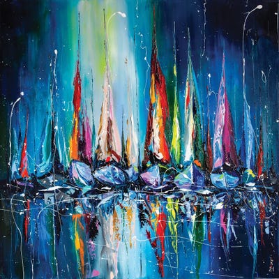 Sailboats In Harbor by KuptsovaArt art print