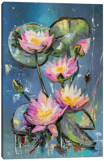 Water Lilies Canvas Art Print - KuptsovaArt