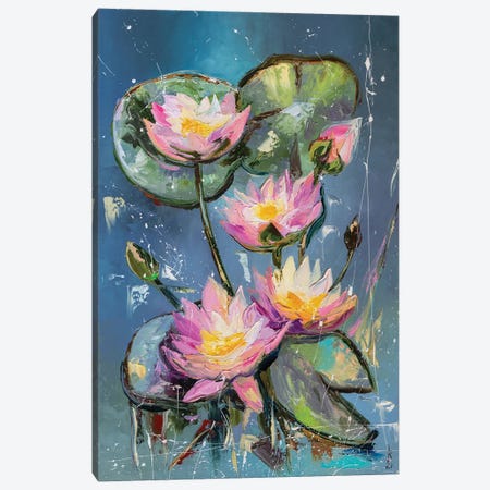 Water Lilies Canvas Print #KPV294} by KuptsovaArt Art Print