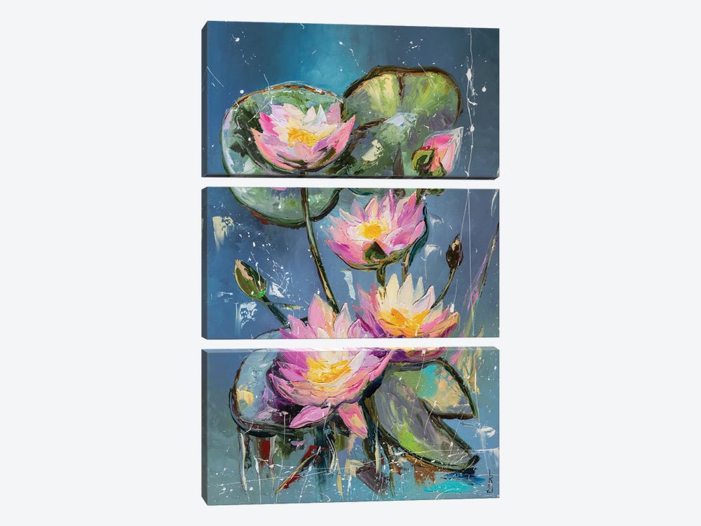 Water Lilies by KuptsovaArt 3-piece Canvas Artwork