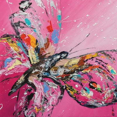 Butterfly On Pink by KuptsovaArt canvas print