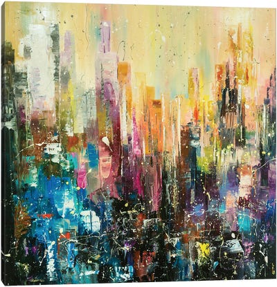 Evening City II Canvas Art Print - KuptsovaArt