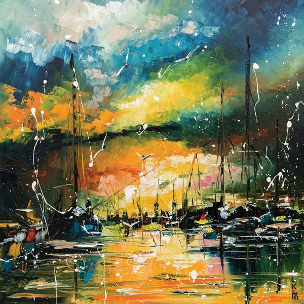 Harbors: Harbor In Sunset by KuptsovaArt