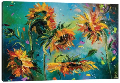 Dancing Sunflowers Canvas Art Print - KuptsovaArt
