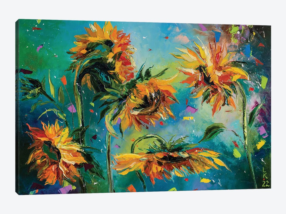 Dancing Sunflowers by KuptsovaArt 1-piece Canvas Art Print