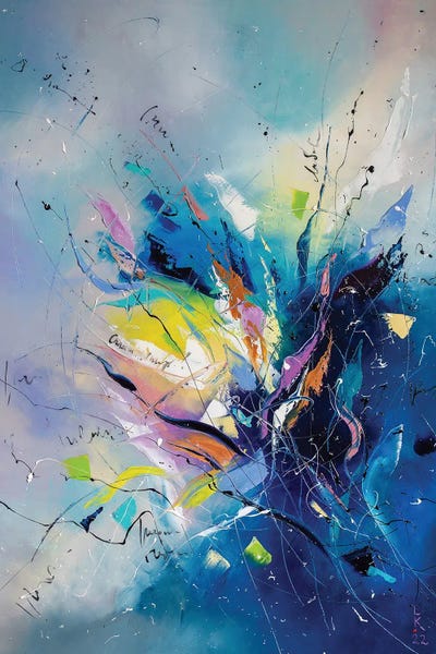 Yellow Rose In Blue Ice by KuptsovaArt art print