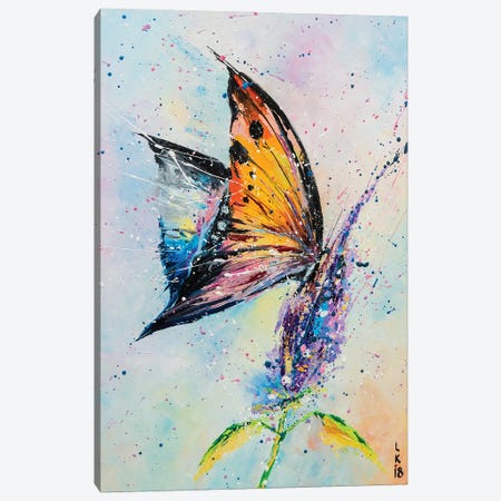 Butterfly On Flower Canvas Print #KPV32} by KuptsovaArt Canvas Wall Art