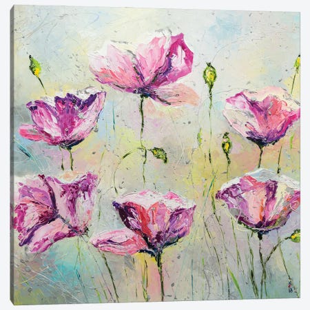 Purple Poppies Canvas Print #KPV338} by KuptsovaArt Canvas Art Print