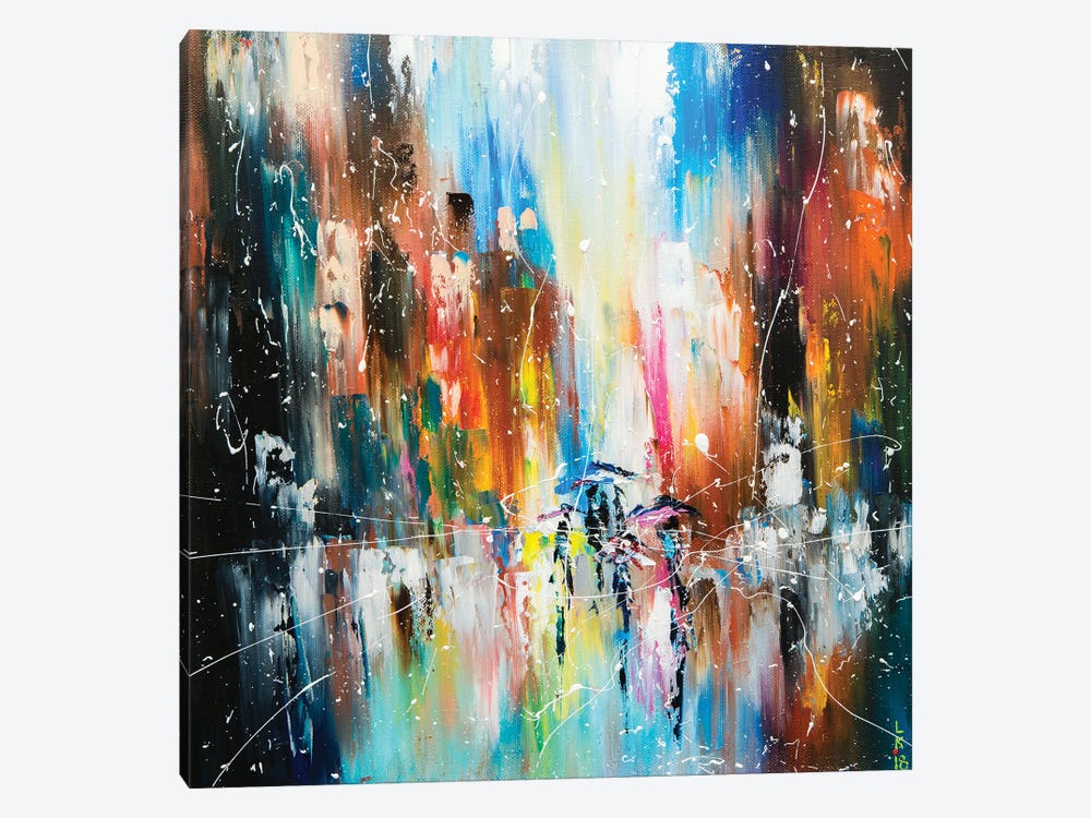 Raining On The Street by KuptsovaArt 1-piece Canvas Art