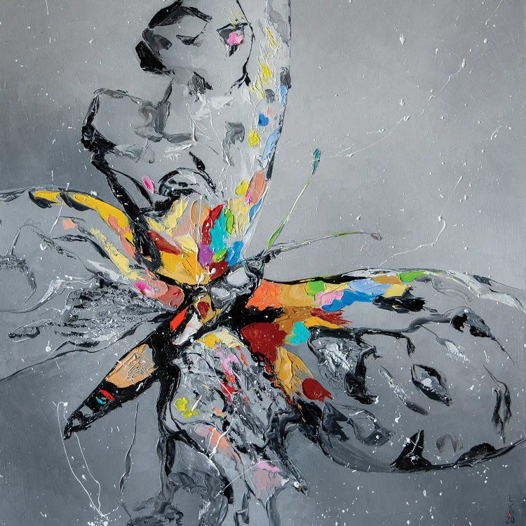 Butterfly On Grey