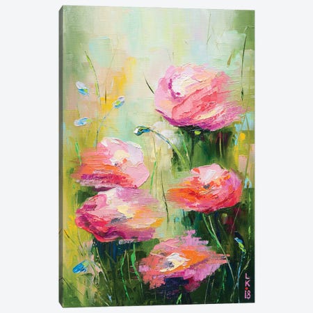 Roses In My Garden Canvas Print #KPV341} by KuptsovaArt Canvas Wall Art